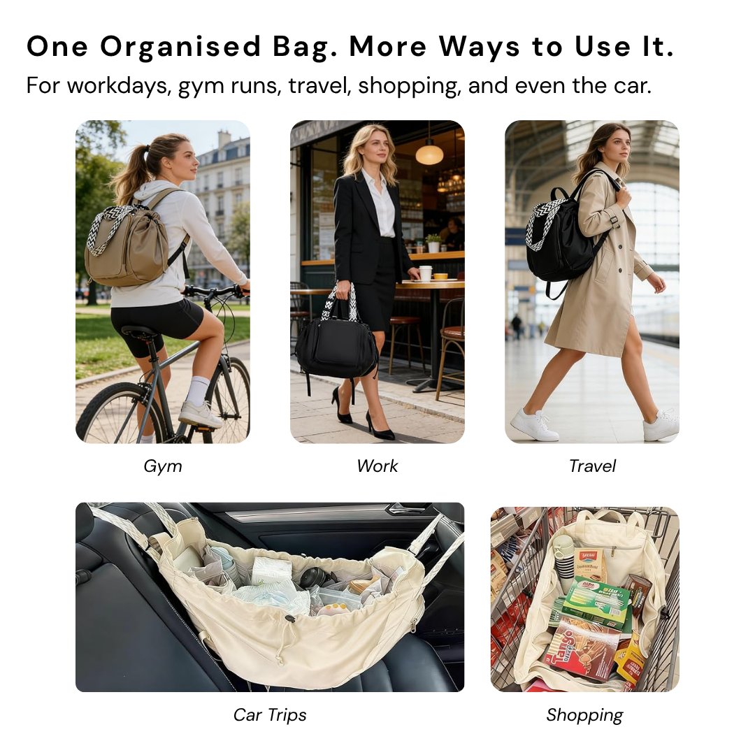 ALNIZA™ Totepack | Everyday Bag with Built-In Organisation